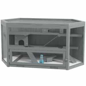 Hamsterbur, 3 niveauer, aftagelig bakke, træ/metal, 115x60x55 cm